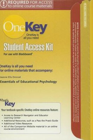 Cover of OneKey Blackboard, Student Access Kit, Essentials of Educational Psychology