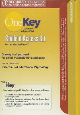 Book cover for OneKey Blackboard, Student Access Kit, Essentials of Educational Psychology