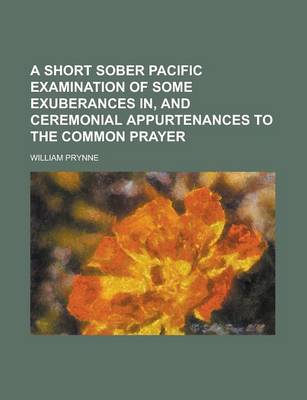 Book cover for A Short Sober Pacific Examination of Some Exuberances In, and Ceremonial Appurtenances to the Common Prayer