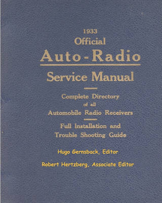 Book cover for 1933 Official Auto-Radio Service Manual