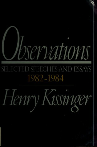 Cover of Observations