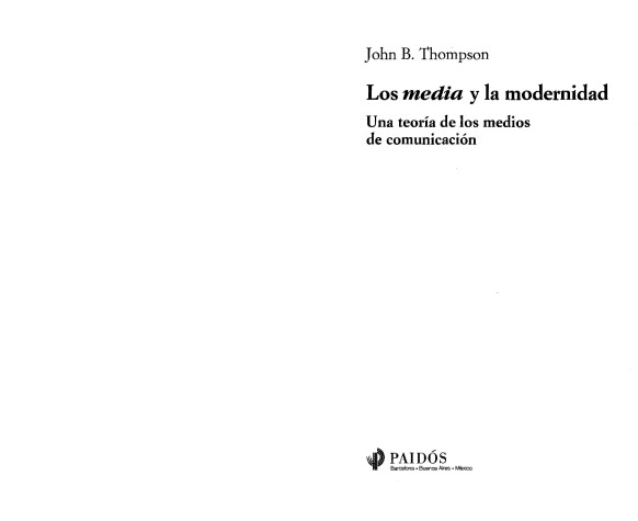 Book cover for Los Media y La Modernidad