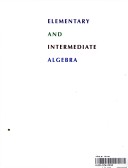 Book cover for Elementary and Intermediate Algebra