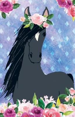 Book cover for Bullet Journal for Horse Lovers Black Beauty in Flowers