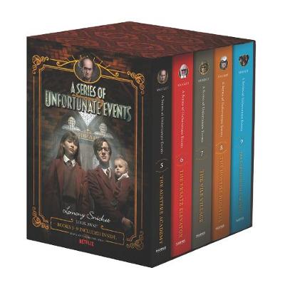Book cover for A Series of Unfortunate Events #5-9 Netflix Tie-In Box Set