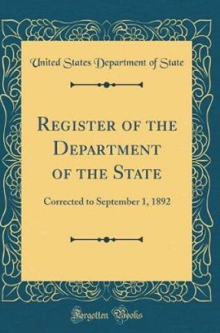 Cover of Register of the Department of the State