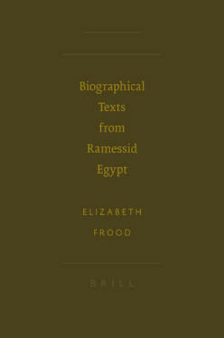 Cover of Biographical Texts from Ramessid Egypt