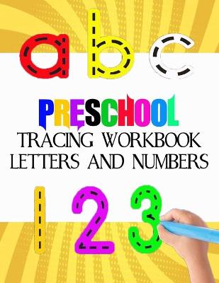 Book cover for preschool tracing workbook letters and numbers