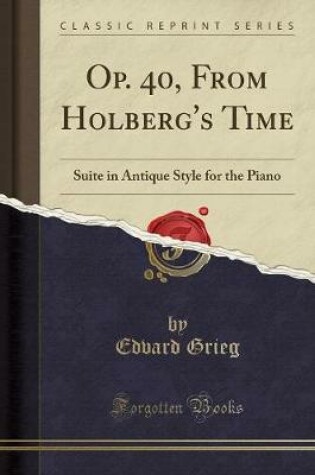 Cover of Op. 40, from Holberg's Time