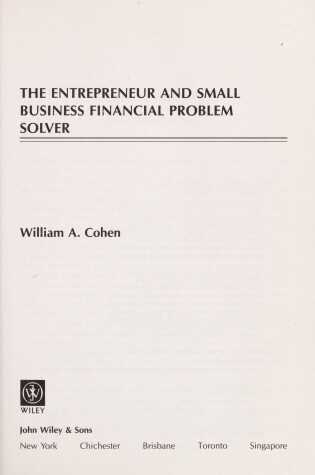 Cover of The Entrepreneur and Small Business Financial Problem Solver