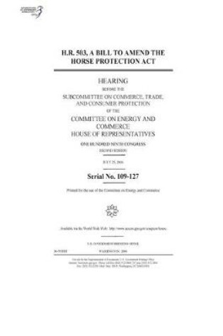 Cover of H.R. 503, a bill to amend the Horse Protection Act