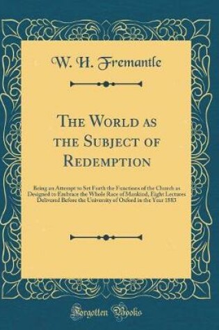 Cover of The World as the Subject of Redemption