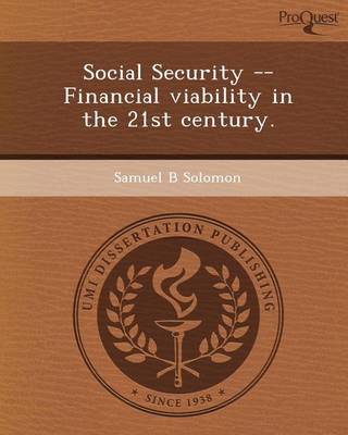 Book cover for Social Security -- Financial Viability in the 21st Century