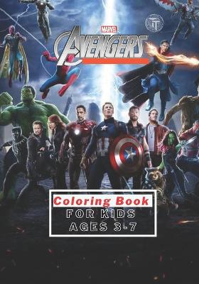 Book cover for Marvel Avengers Coloring Book for kids ages 3-7