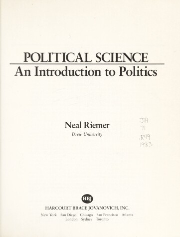 Book cover for Political Science