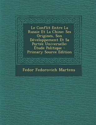 Book cover for Le Conflit Entre La Russie Et La Chine