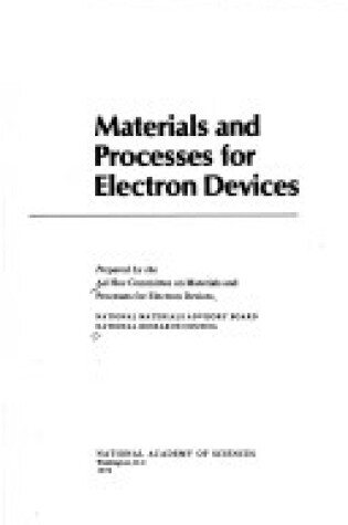 Cover of Materials and Processes for Electron Devices