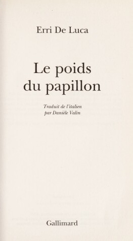 Book cover for Le poids du papillon