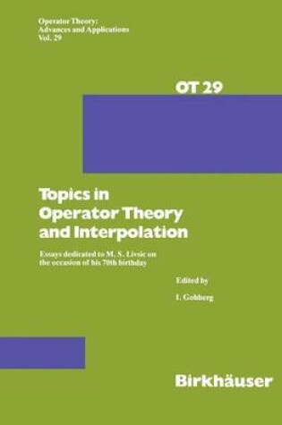 Cover of Topics in Operator Theory and Interpolation