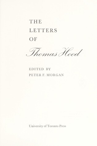 Cover of The Letters of Thomas Hood