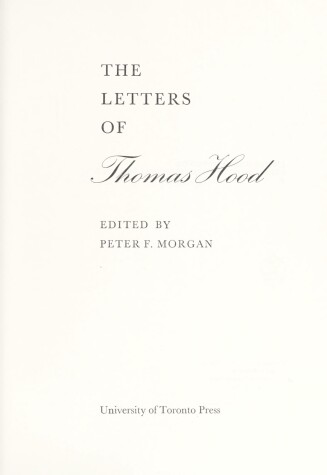 Cover of The Letters of Thomas Hood