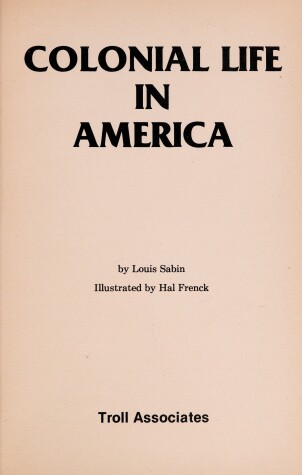Book cover for Colonial Life in America