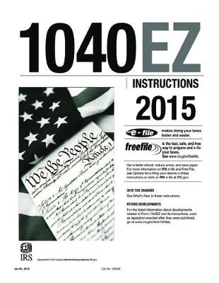 Book cover for 1040EZ Instructions 2015