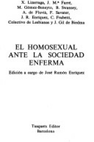 Cover of El Homosexual Ante La Sociedad Enferma