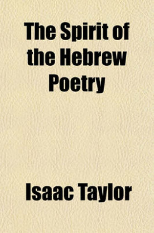 Cover of The Spirit of the Hebrew Poetry