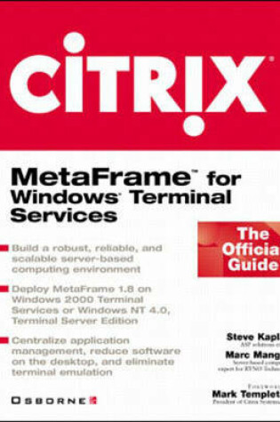 Cover of Citrix Metaframe for Windows Terminal Services