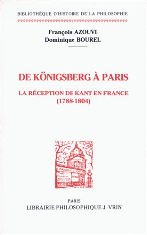 Book cover for de Konigsberg a Paris