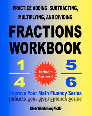 Book cover for Practice Adding, Subtracting, Multiplying, and Dividing Fractions Workbook