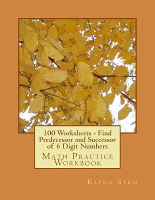 Book cover for 100 Worksheets - Find Predecessor and Successor of 6 Digit Numbers