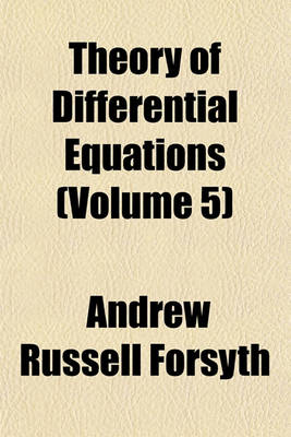 Book cover for Theory of Differential Equations (Volume 5)