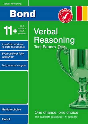 Book cover for Bond 11+ Test Papers Verbal Reasoning Multiple-Choice Pack 2