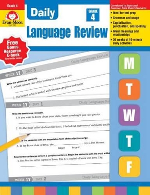 Book cover for Daily Language Review Grade 4