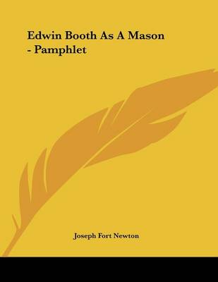 Book cover for Edwin Booth as a Mason - Pamphlet