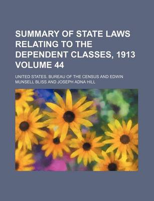 Book cover for Summary of State Laws Relating to the Dependent Classes, 1913 Volume 44