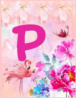 Book cover for P( pink -blue floral monogram notebook )