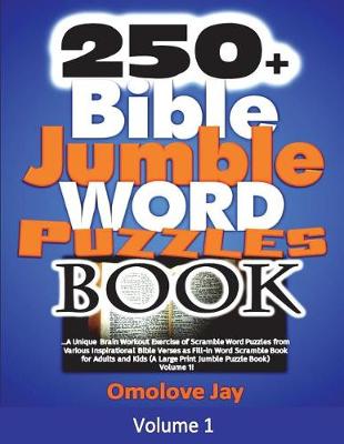 Book cover for 250+ Bible Jumble Word Puzzle Book