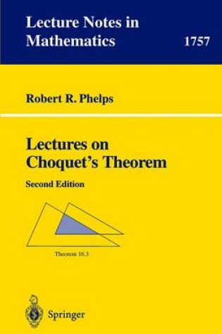 Cover of Lectures on Choquet's Theorem