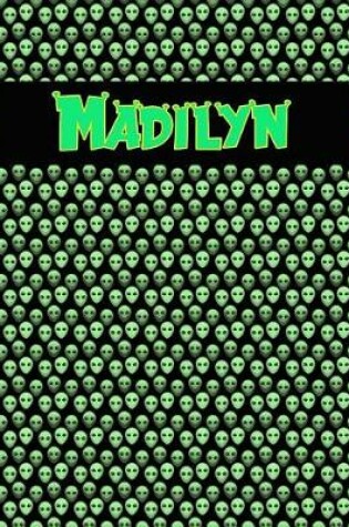 Cover of 120 Page Handwriting Practice Book with Green Alien Cover Madilyn