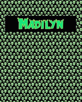 Book cover for 120 Page Handwriting Practice Book with Green Alien Cover Madilyn