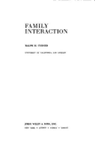 Cover of Family Interaction
