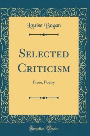 Cover of Selected Criticism