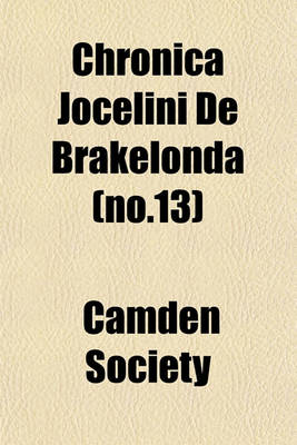 Book cover for Chronica Jocelini de Brakelonda (No.13)