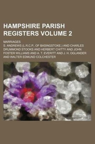 Cover of Hampshire Parish Registers Volume 2; Marriages