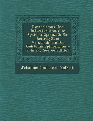 Book cover for Pantheismus Und Individualismus Im Systeme Spinoza's