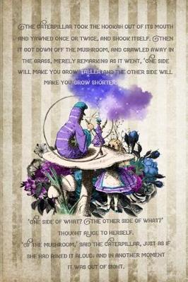 Book cover for Cannabis Review Journal - Alice in Wonderland with Smoking Caterpillar