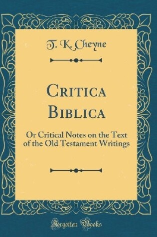 Cover of Critica Biblica
